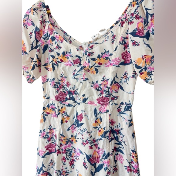 ROXY Tropical Floral Shimmy Shake Mini Dress Short Sleeve Women’s M - Picture 2 of 10